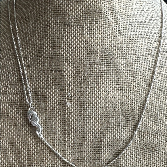 Alex and Ani .925 sterling Silver Seahorse Pendant pull chain Necklace - Picture 2 of 6